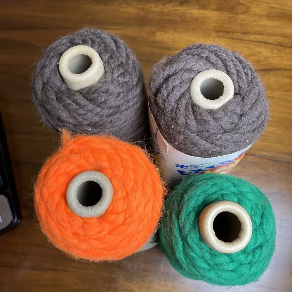 Vintage National Yarn Crafts Extra Bulky Yarn Lot, 3 ply Macrame Knitting Craft